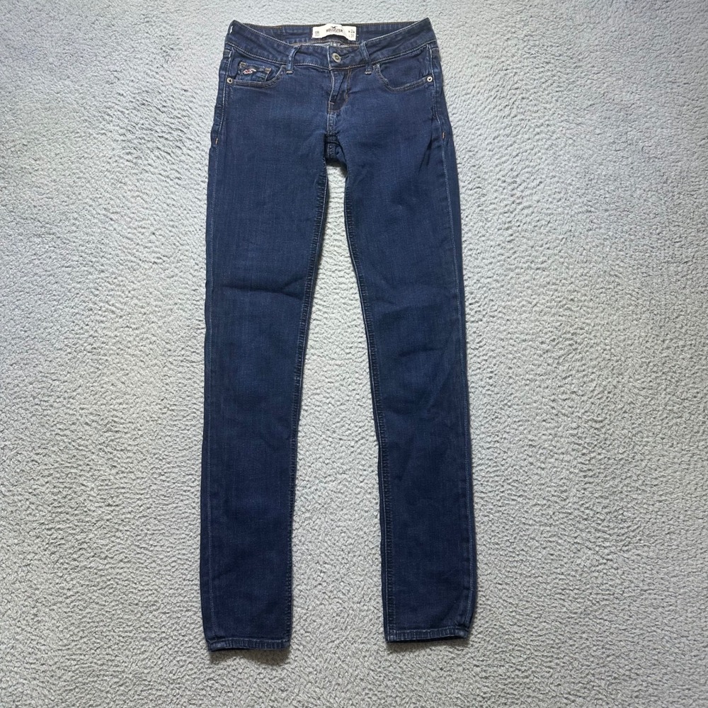 Hollister Super Skinny Jeans Dark Wash Low Rise Womens 0R W24 L31 Denim